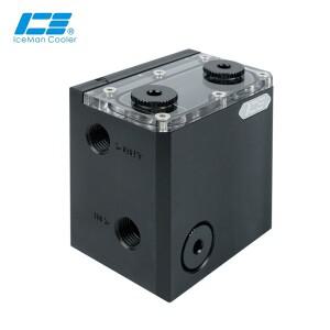IceManCooler 액체 루프 수냉용 서버 D5 저수조, 소형 물탱크, 폼 블랙, ICE-2UD5R, G1, 4 인치, 2U