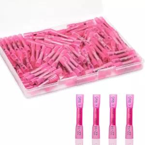 ZONBANG 120PCS 열수축 버트 커넥터 배선 해상 자동차용 단열 방수 22-16 AWG 빨간색