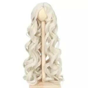 미스유 헤어 귀여운 7-8인치 17CM-19CM 머리용 1/4 BJD 가발 긴 곱슬 금발 MSD 풀립 돌피 수제 소녀 인형