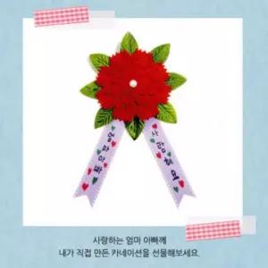 카네이션 브로치 만들기 키트 diy 어버이날 스승의날 선물 감사 축하 단체 코사지 뱃지 조화 꽃