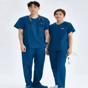유니폼 긴팔 근무복 병원 작업복 반팔 간호복 작업용 치과 간호사 춘하복 회사 기능성 인쇄
