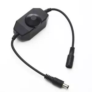 HLGLG DC 12V？24V LED 스트립 디머 스위치 인라인 PWM 로터리 노브 컨트롤러 남녀 어댑터 밝기 조절 가능