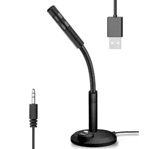 3.5mm 스튜디오 마이크 음성 스탠드 홀더 USB 데스크탑 PC 용 미니 노트북 컴퓨터
