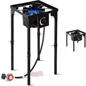 FSUON 야외 캠핑 스토브 130000 BTU 고압 싱글 버너 분리형 다리가 있는 프로판 가스 쿠커 30 PSI