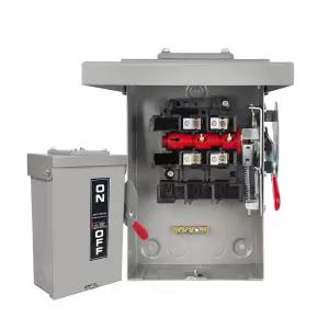 2P 30Amp 240V 2와이어 헤비 듀티 안전 스위치 Ac 분리 박스 빠른 업그레이드 전원 공급 도어 잠금 장치