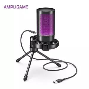 FIFINE RGB USB 게임용 마이크 라이트 터치 음소거 PC용 삼각대가 있는 콘덴서 PS4/5 노트북 스트리밍A2의