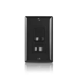 ECOELER 블랙 인월 디머 스위치 3방향/단일 극을 위한 범용 조명 제어 300W 디머블 LED/CFL 및 600W