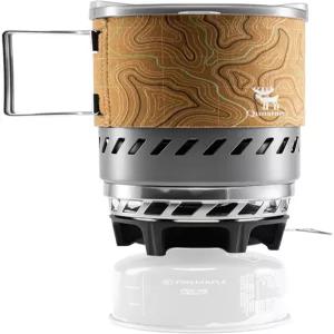 QUNATURE 캠핑 및 배낭여행 스토브 시스템 통합 휴대용 600ML 1700W 경량 미니 야외 버너 캠프 요리 장비로