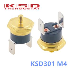 KSD301 M4 구리 나사 온도 조절기 바이메탈 40C-150C 학위 10A 250V 정상 폐쇄 90C