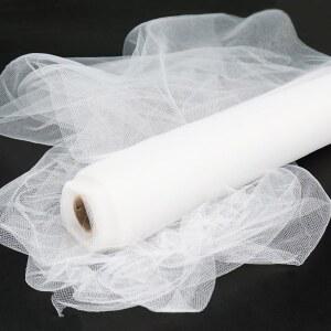 화이트 툴레 패브릭 롤, 54인치 x 10야드(30피트) 툴레 리본, 웨딩 파티 장식용 시어 패브릭 스풀 볼트, 천장 장식, 투투 스커트, 크리스마스 선물 포장, 소프트 & 드레이프(화이트)
