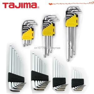 Tajima Allen Key 1.5-10mm 소켓 렌치 세트 다채로운 더블 엔드 Torx Star L 볼 Hex 범용 스패너 수리