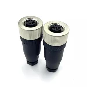 2Pcs M12 5핀 암 원형 커넥터 PG7 케이블 125V 4A AC/DC용 코드 산업용 IP67 방수 필드 어셈블리