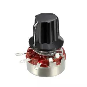 uxcell WTH118 470K 옴 가변 저항기 싱글 턴 로터리 카본 필름 전위차계 W 노브