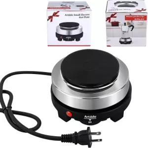 아티라이프 500W 소형 핫플레이트 미니 전기 스토브 휴대용 주방 쿡탑 히터 모카 포트 110V에 딱 맞는 크기