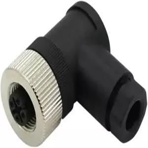 FOWIUNYE M12 5핀 여성 커넥터 12mm A 코드 산업용 원형 IP67 직각형 어댑터 필드 어셈블리 와이어러블