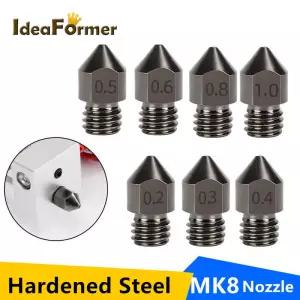 1/3Pcs MK8 노즐 강철 M6 부식 방지 압출기 0.4/0.6/0.8mm 3D 프린터 CR10 Ender 3 이어 프로