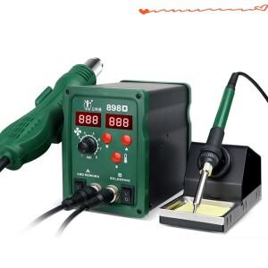 858A 납땜 스테이션 2 In 1 SMD 재 작업 뜨거운 공기 총 인두 220V110V 용접 수리 도구