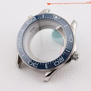 42mm 블랙 시마스터 300 NH35 케이스 미네랄 글라스 남성 다이버 시계 세이코 모드 오토매틱 기계식 명품