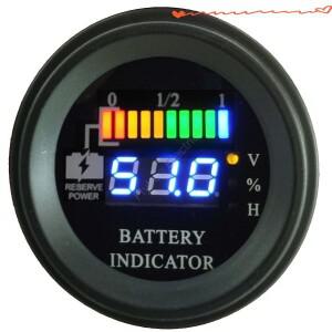 원형 LED 디지털 배터리 게이지 방전 표시기 시간 측정기 상태 지게차 EV 12V 36V