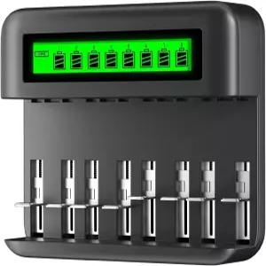 1.2V AA AAA C 사이즈 Ni-MH/Ni-CD 충전식 배터리를 위한 스마트 LCD 디스플레이가 장착된 CITYORK 8 Bay D