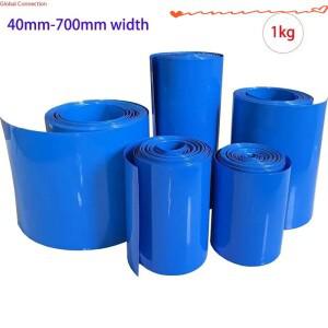 PVC 열 수축 튜브 필름 슬리브 시스 파란색 폭 40-700mm 18650 21700 33140 배터리 코팅 1kg