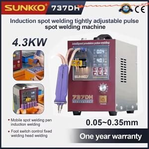 SUNKKO 737DH 스폿 용접기 4.3KW 고전력 유도 지연 자동 18650 21700 배터리 팩