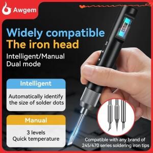 Awgem SJ1 C245 스마트 전기 납땜 인두 휴대용 USB 일정한 온도 스테이션 용접