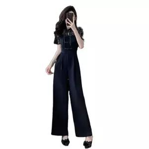 EAMT 검정 검은 슈트 색 점프슈트 점프 여성바지 YJ5