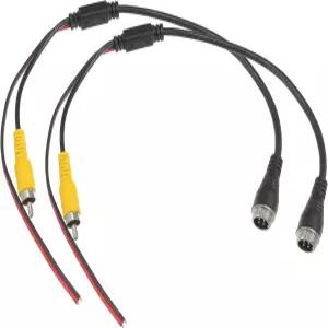 트리거 와이어 커넥터 모니터 비디오 케이블 어댑터가 있는 X AUTOHAUX 2pcs 차량용 카메라 4핀 대 RCA M12