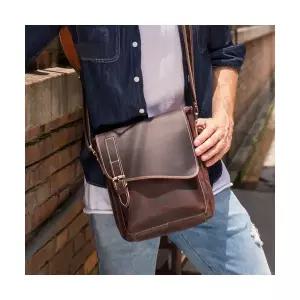 올요아 남자 키작남 숄더백 소가죽 복고풍 내마모성 가죽 다기능 크레이지 크로스 바디백 꾹5