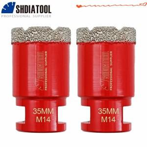 SHDIATOOL 2pcs M14 진공 Brazed 다이아몬드 드릴링 비트 전문 건식 구멍 톱 화강암 대리석 타일 세라믹