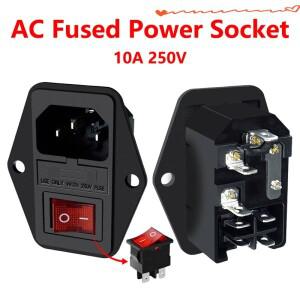 퓨즈 로커 스위치 수 전원 소켓 lEC320 C14 커넥터 AC-01A 및 DlY 부품 10A250V