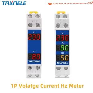 Din 레일 18mm 전압 HZ 미터 AC 80-500V 220V 100A 모듈형 LED 표시기 디지털 볼트 테스터