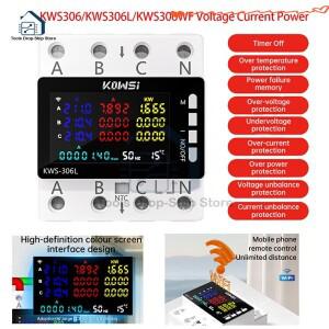 KWS-306 Tuya WIFI 스마트 라이프 전압 측정기 AC85-290V 전력계 미터 소비량 에너지