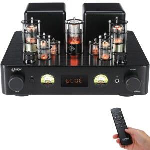 Juson 오디오 JTA100 2025 버전 200W 진공관 앰프 통합 하이브리드 BT 5.0 광학 AUX RCA 포노 입력 및 헤드폰 출력 2.1CH 클래스 AB HiFi 홈 턴테이블용