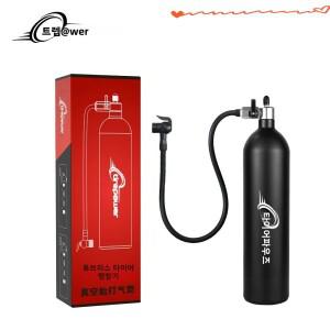 1.3L MTB 로드 바이크 튜블리스 타이어 인플레이터 에어 부스터 블랙 병 밸브 포함 가스 실린더 자전거 29