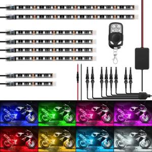 할리 데이비슨 혼다 가와사키 스즈키를 위한 4키 RF 무선 리모컨이 장착된 Nilight 8PCS 모터사이클 RGB
