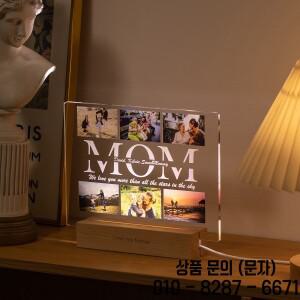 맞춤형 아크릴 램프 사진 텍스트 침실 야간 조명 엄마 아빠 친구 가족의 날 결혼식 생일 크리스마스 선물