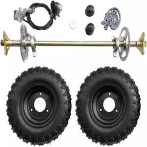 Togarhow 740mm 29인치 Go 카트 리어 액슬 어셈블리 완성 휠 허브 키트 및 13 림 브레이크 T8F 체인이
