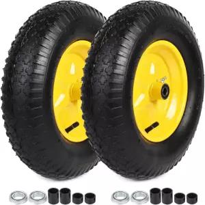 AR-PRO 2-PACK 4.80/4.00-8인치 타이어 및 휠 3/4인치 베어링이 장착된 16인치 공압 휠바로우 핸드트럭