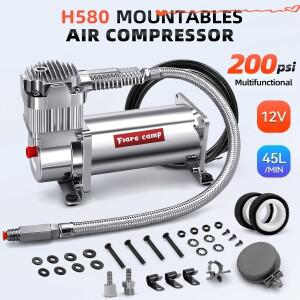헤비듀티 에어 서스펜션 컴프레서 12V 200PSI/100% 사이클/ 탱크 펌프 슈퍼팩토리 H580