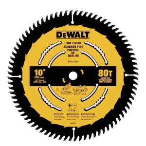 디월트 DEWALT 테이블 톱날 10인치 80개의 톱니 미세 마감 초급 탄화물DWA11080