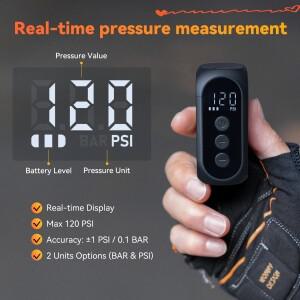 전기 미니 펌프 디지털 디스플레이 휴대용 팽창기 충전식 120PSI 압력 게이지 자전거 타이어 압축기