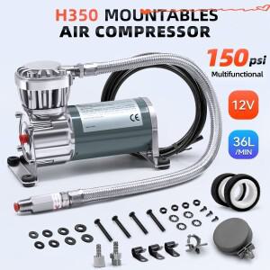 산업용 소형 에어 컴프레서 12V/24V 150PSI IP67 필터 고성능 열 보호 로봇 서스펜션 H350