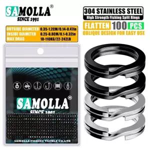 100pcs 낚시 분할 반지 스테인레스 스틸 3.5-12MM 고품질 강화 더블 서클 라운드 스냅 Pesca 액세서리