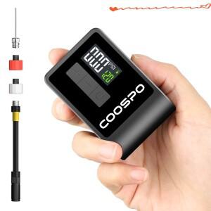 COOSPO 미니 전기 펌프 휴대용 디지털 팽창기 120PSI 500mAh MTB 도로 자전거 액세서리 Schrader Presta 타