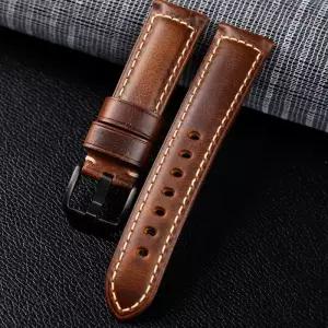 정품 가죽 송아지 스트랩 20mm 화웨이 시계 GT 4 3 Amazfit GTR 갤럭시 6 5 액세서리