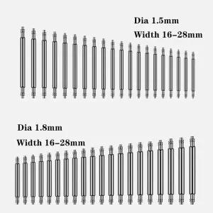 20pcs 직경 1.5mm 스트랩 링크 핀 스프링 바 폭 시계 버클 부품 교체
