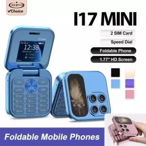 2025년 핫세일 SERVO i17Mini 2G 소형 플립 휴대폰 2 SIM 스피드 다이얼 매직 보이스 MP3 플래시라이트