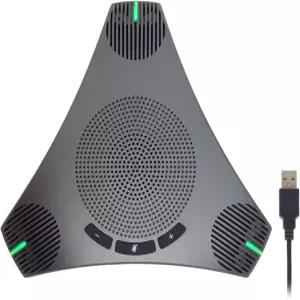 컨퍼런스 스피커 및 마이크 USB 허브가 있는 360 전방위 스피커폰 8-10인용 비즈니스 소음 감소/에코